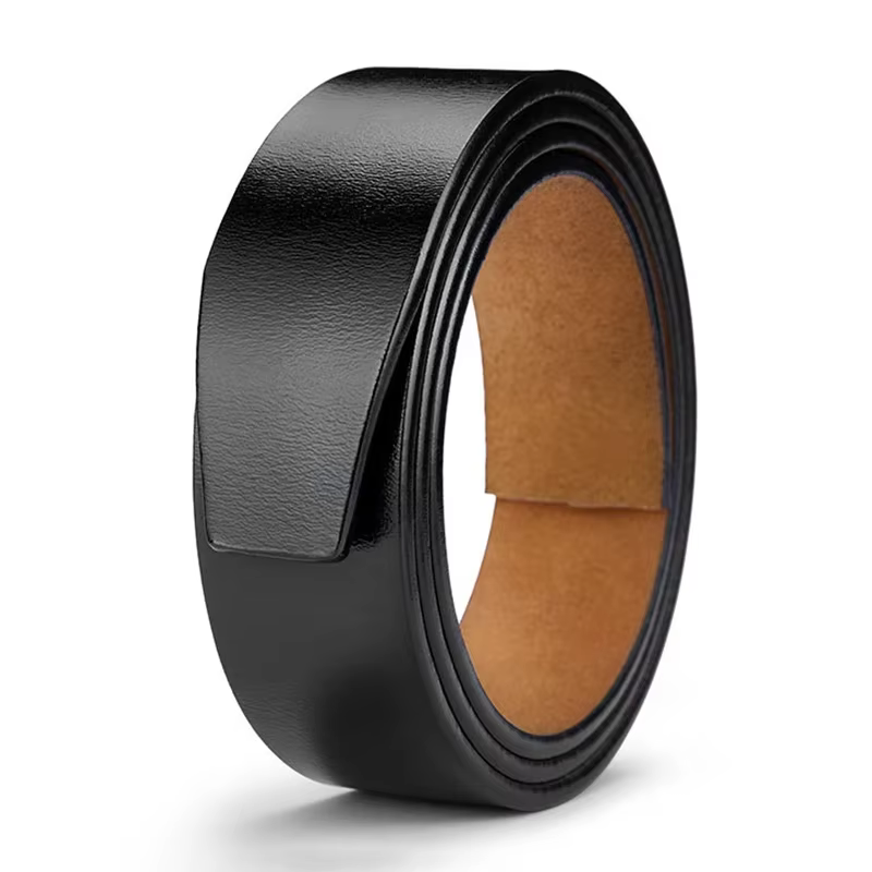 Grande taille 130 140 150 cm sans boucle 3.5 cm largeur sangles de ceinture en cuir véritable noir marron sans
