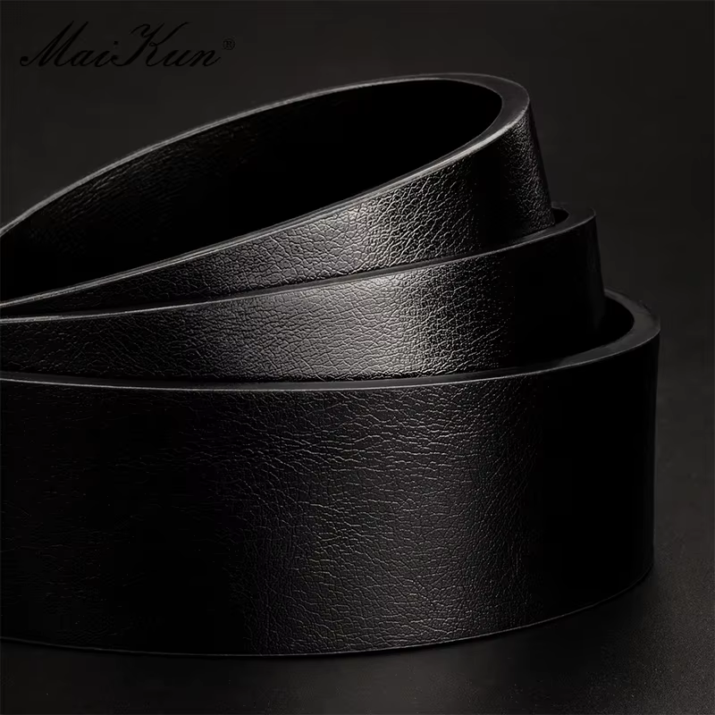 Maikun Ceinture décontractée vintage pour homme avec boucle ardillon noire pour étudiant - Large ceinture en cuir polyvalente