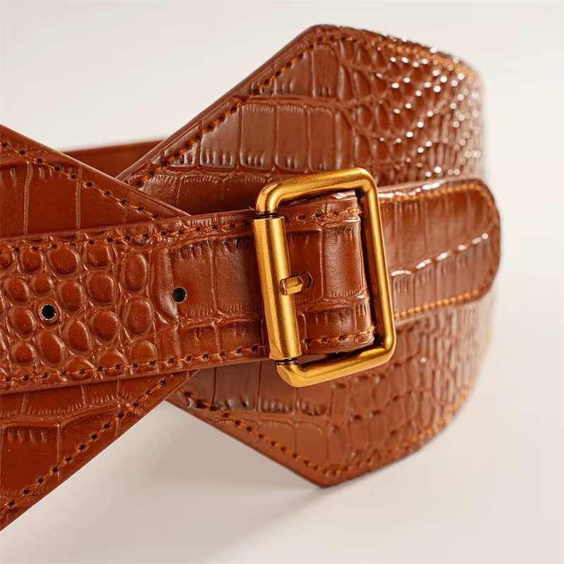 Ceinture élastique extra-large de style européen et américain pour femmes