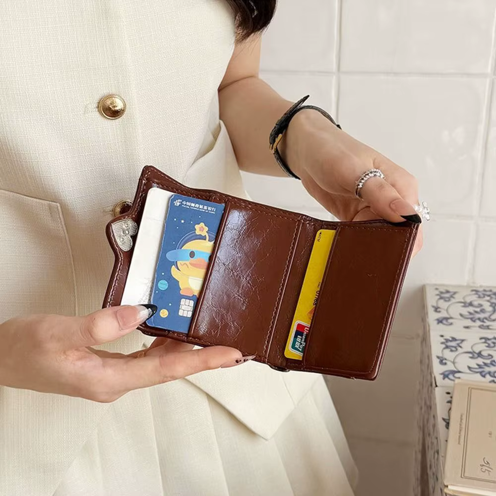 Portefeuille coréen Portable en cuir PU pour femmes