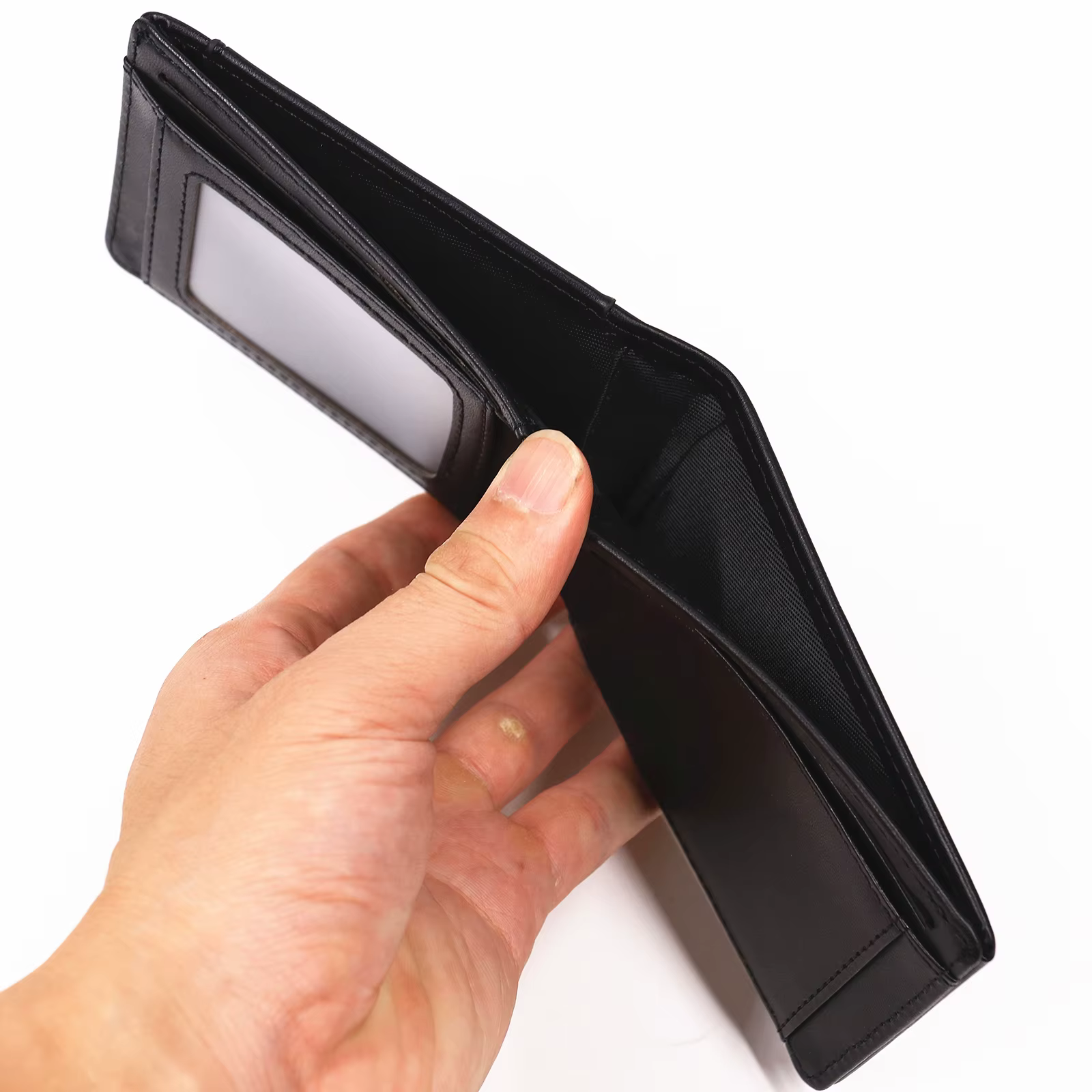 Portefeuille d'identification de chauve-souris en cuir pour hommes