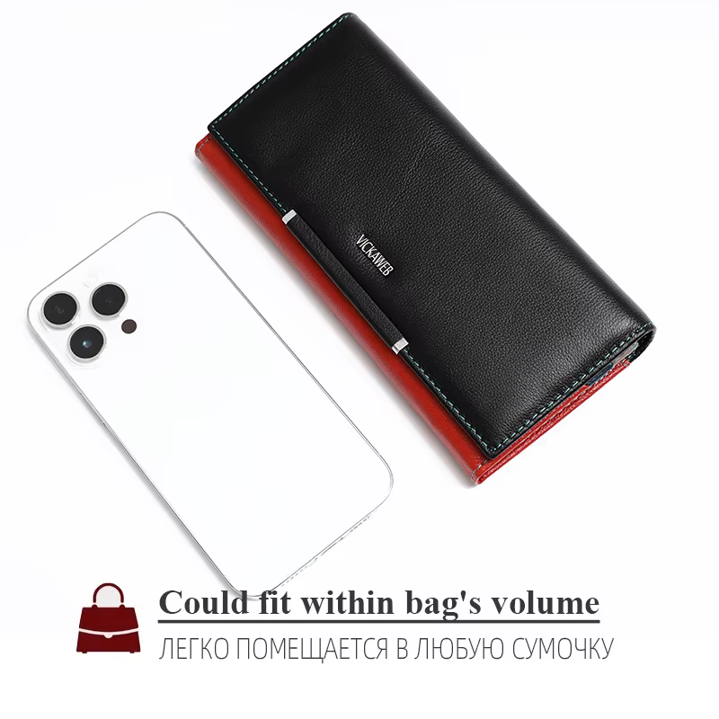 Portefeuille long en cuir pour femme