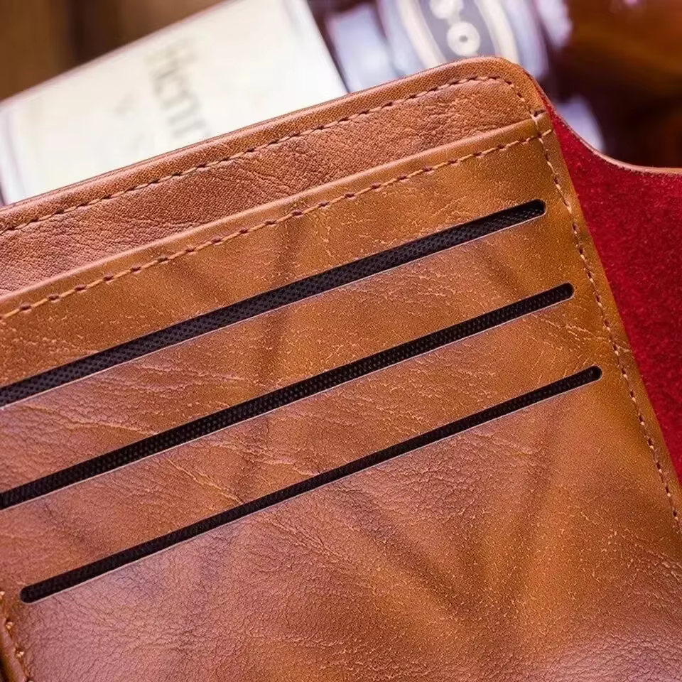 Portefeuille en cuir pour hommes, porte-carte Photo, portefeuille de grande capacité, sac à main, portefeuilles pour hommes avec motif de 100 dollars américains