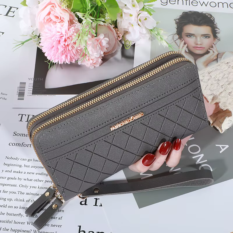 Portefeuille Long en cuir Pu pour femmes