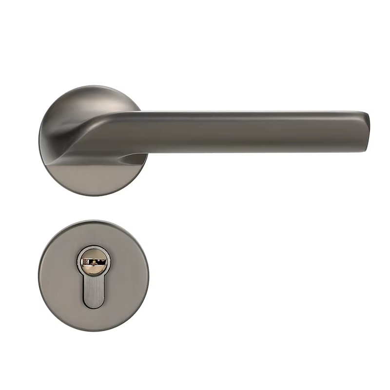 Serrure de porte de chambre moderne et minimaliste, silencieuse, pour intérieur, salle de bain, en bois, ensemble complet