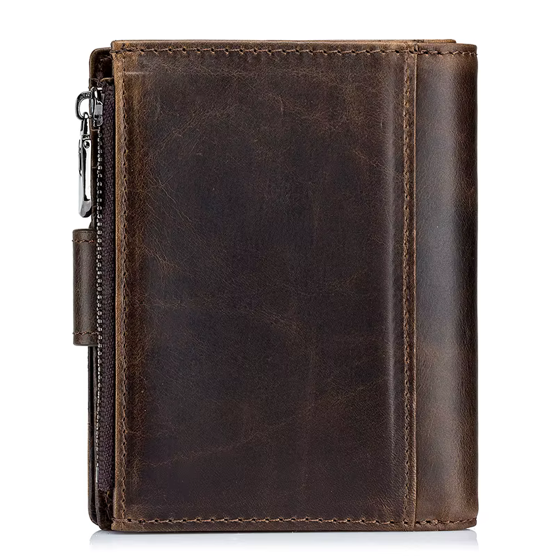 SCHLATUM en cuir véritable hommes portefeuille d'affaires RFID