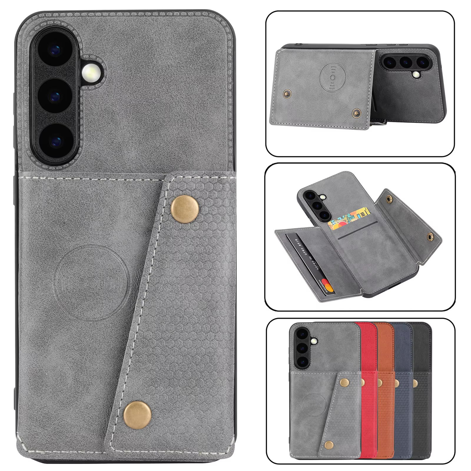 Étui en cuir porte-cartes pour Samsung Galaxy S25 S26 Ultra S24 FE S23 S22 Ultra S21 S20 FE Plus 5G – Housse portefeuille Coque