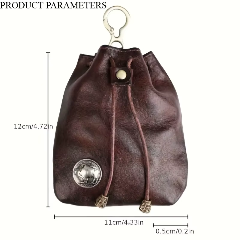 Portefeuille vintage en cuir tanné végétal