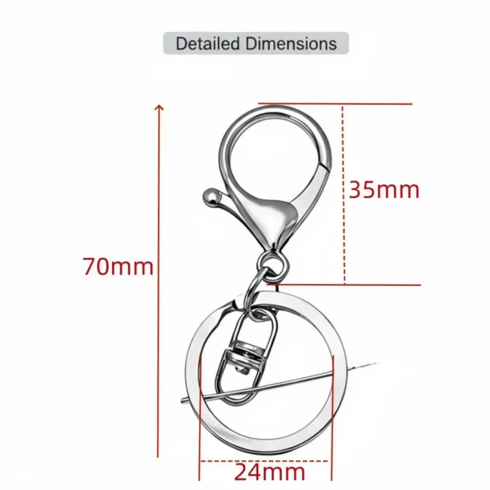 Porte-clés avec fermoir mousqueton long de 70mm, 6 à 50 pièces/lot, pour la fabrication de bijoux, accessoires de bricolage pour porte-clés