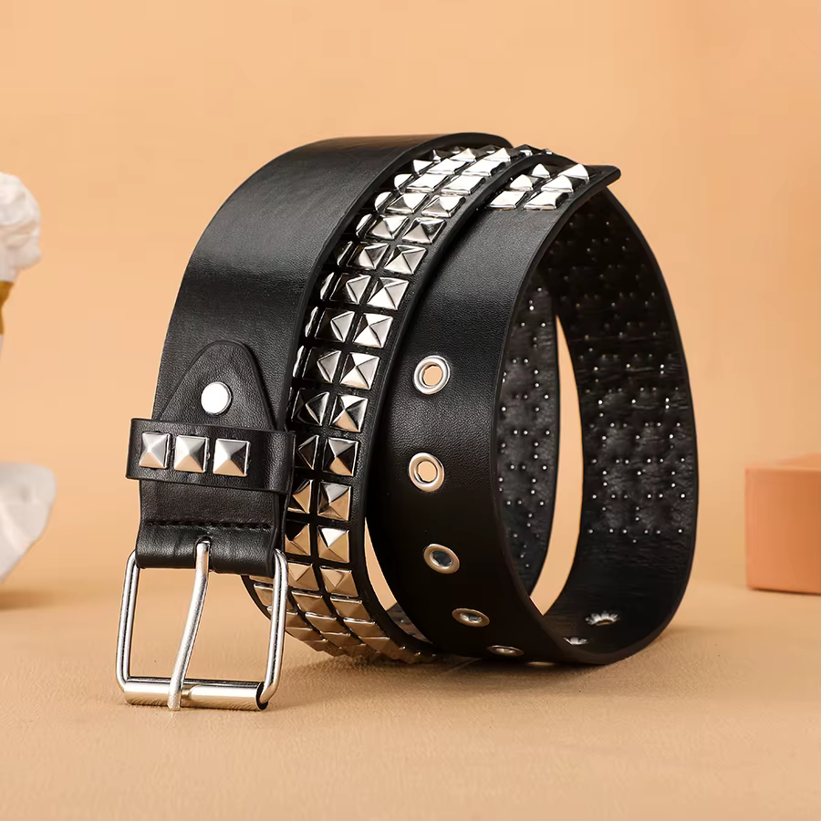 Tendance Rivet ceinture métal lourd