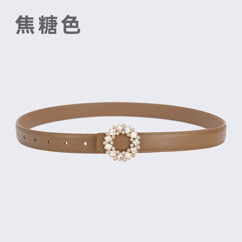 Ceinture fine pour femme incrustée de strass et de perles
