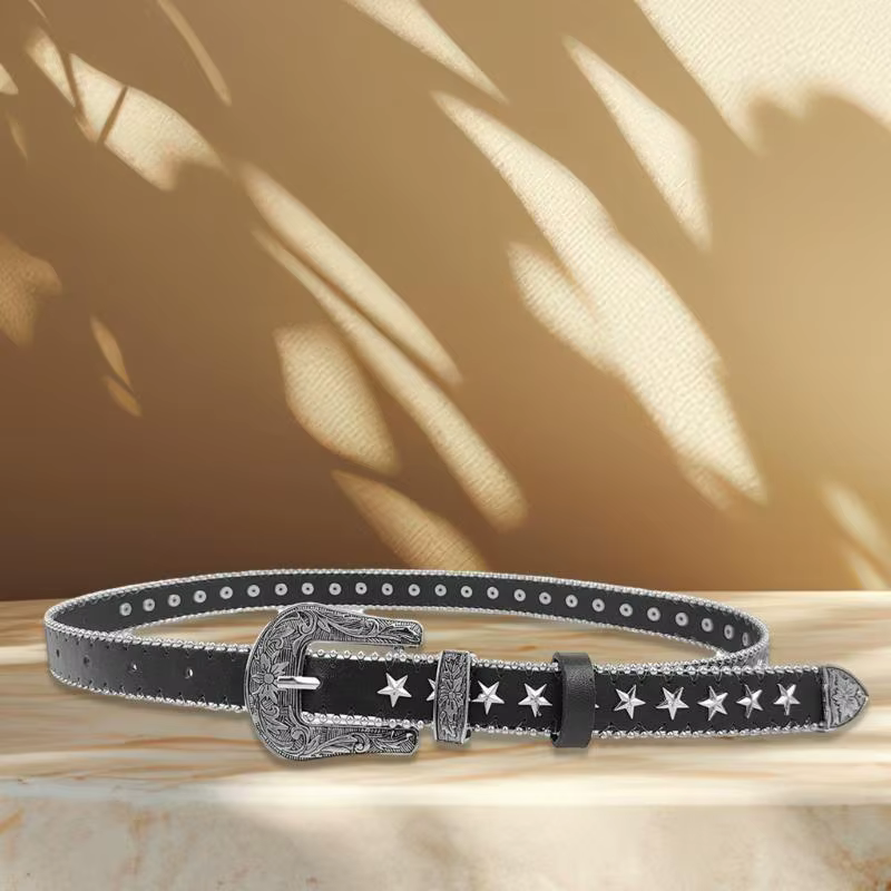Ceinture à boucle ardillon cloutée à rivets 39BB