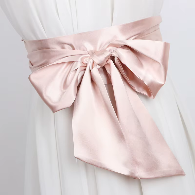 Ceinture large en ruban de Satin pour femmes