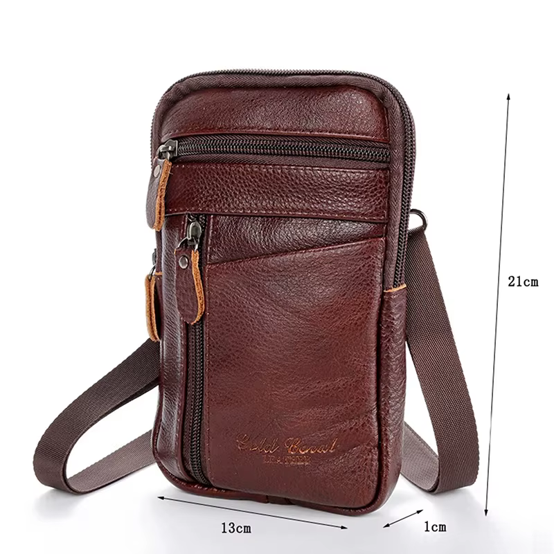 Sac de taille en cuir pour hommes