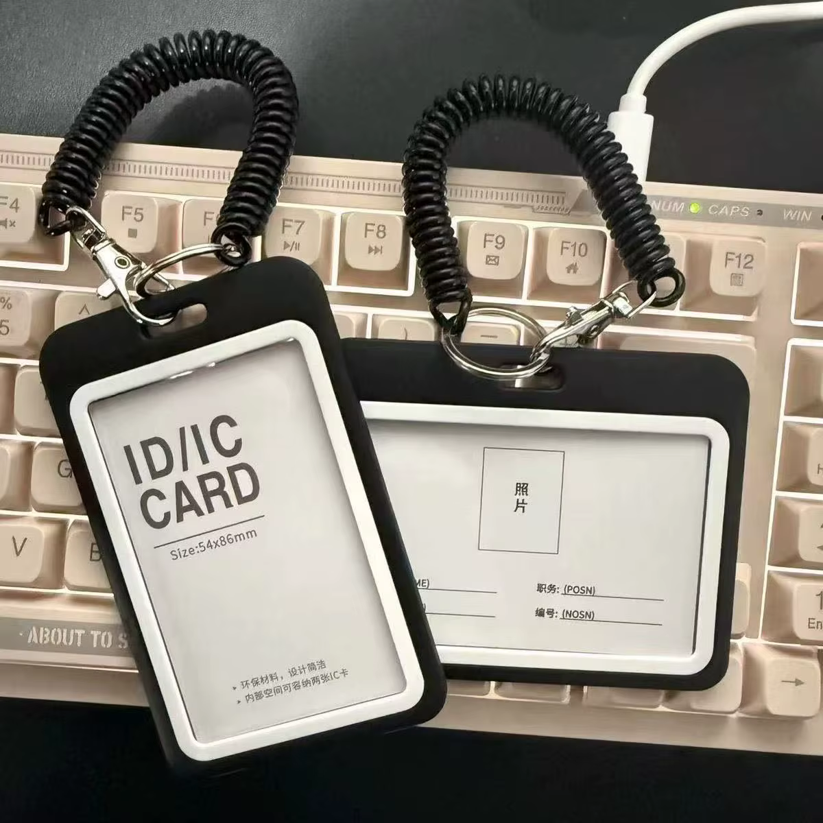 Porte-carte transparent double face adapté au