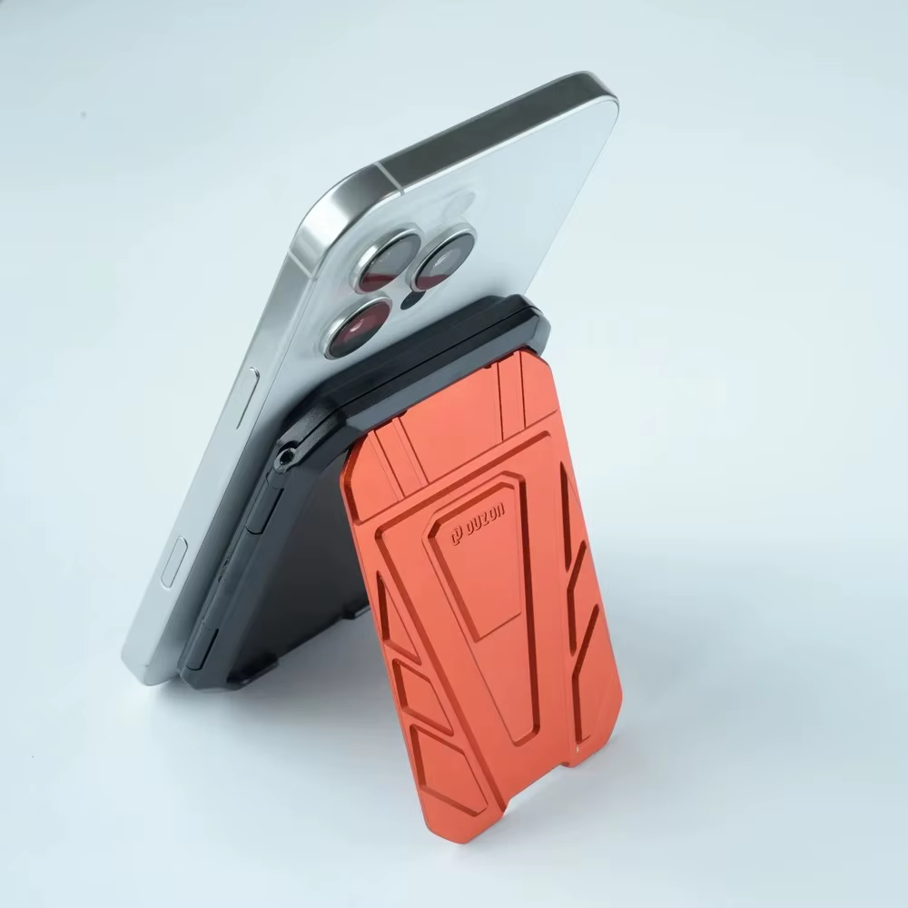 DUZON Armor portefeuille magnétique dur pour IPhone 17 16 Pro Max porte-carte détachable à 3 emplacements avec béquille en métal réglable