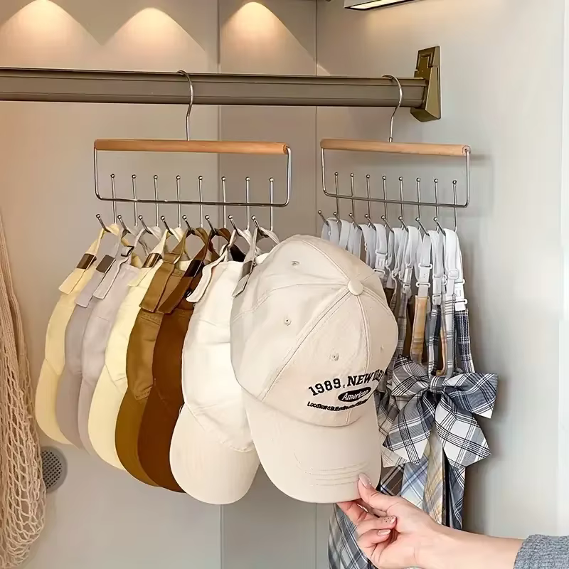 1 pièce Porte-vêtements et organisateur de chapeaux avec crochets, gain de place, organisateur de placard suspendu pour jeans, jupes, chaussettes et pantalons