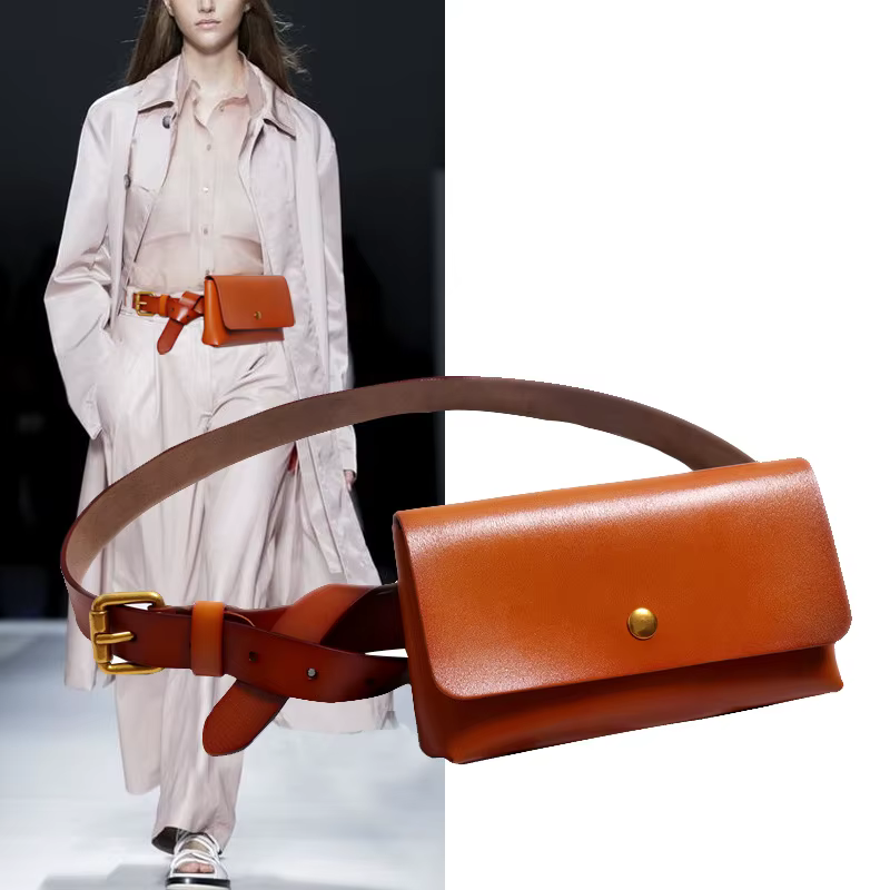 Nouvelle Sacoche de Ceinture en Cuir Véritable pour Femme – Sac Poitrine de Luxe d'Été