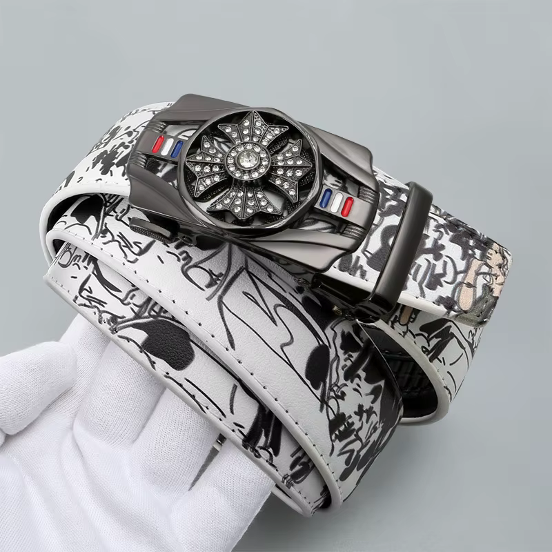 Ceinture automatique à la mode pour hommes avec boucle rotative