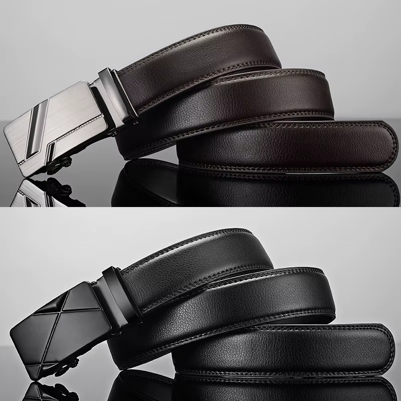 Ceinture en cuir PU noir pour hommes
