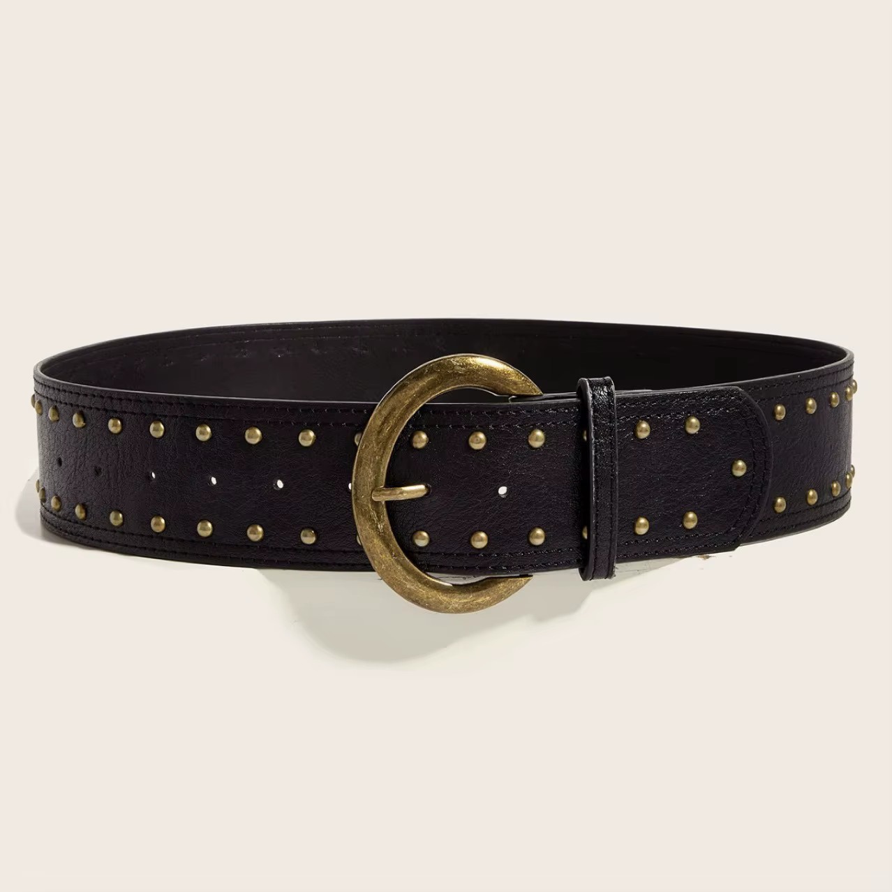 Ceinture large en rivets de style streetwear américain pour femmes