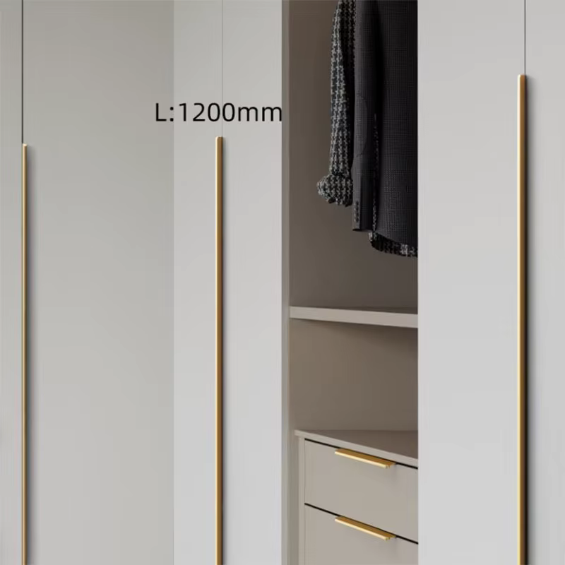 Poignée Invisible pour porte d'armoire, en alliage d'aluminium, poignée dissimulée, vente en gros, tiroir d'armoire, sans perçage, poignée de garde-robe intégrée