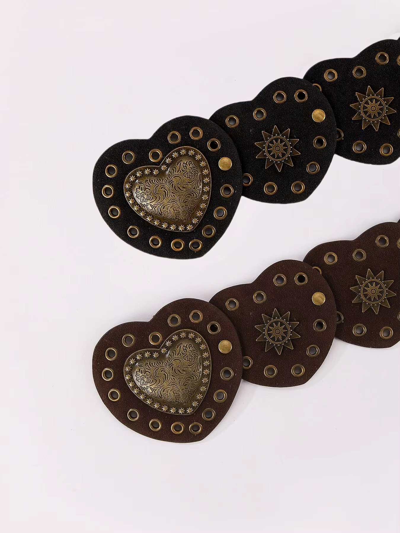 HERSHINE Ceinture 1 pièce en daim rétro à motifs de cœur pour femme