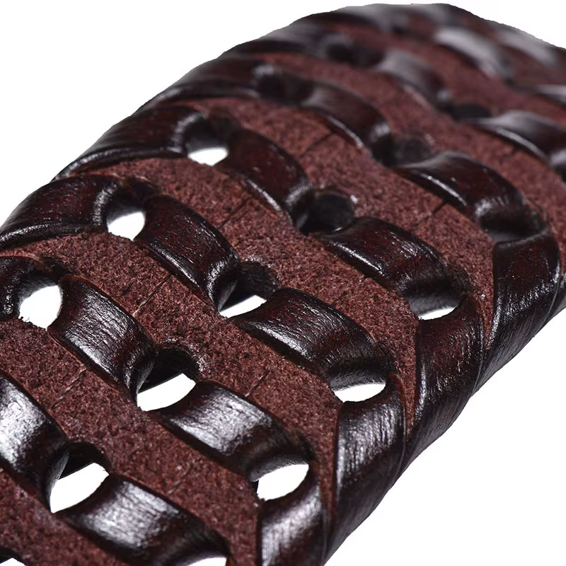 Ceintures tressées en cuir véritable pour hommes
