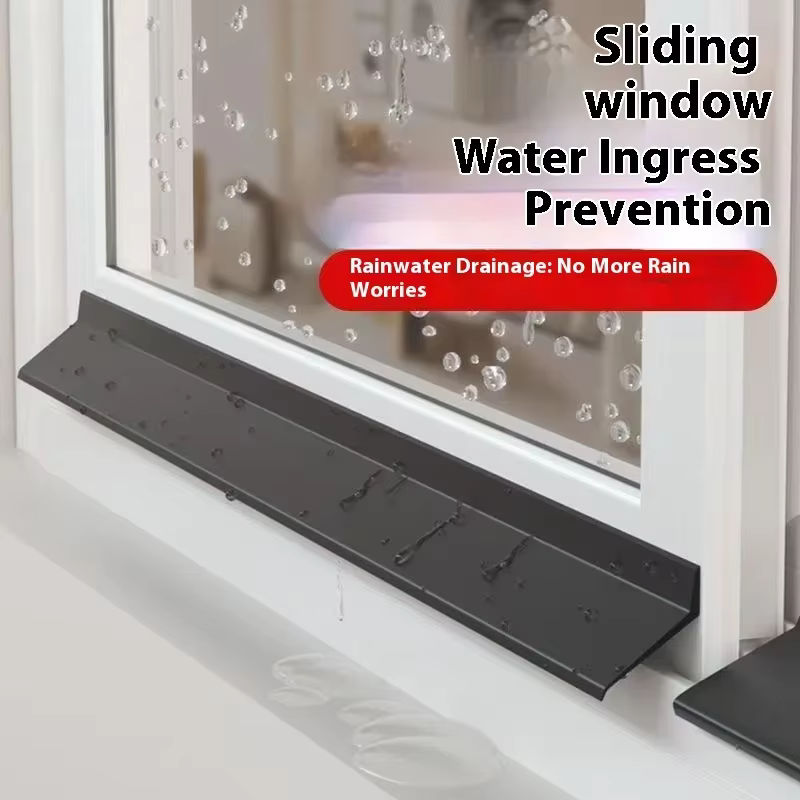 Barrière d'eau pour fenêtre coulissante – Système de drainage de fenêtre extérieure en TPE robuste, Compatible avec les fenêtres à glaçage simple/double
