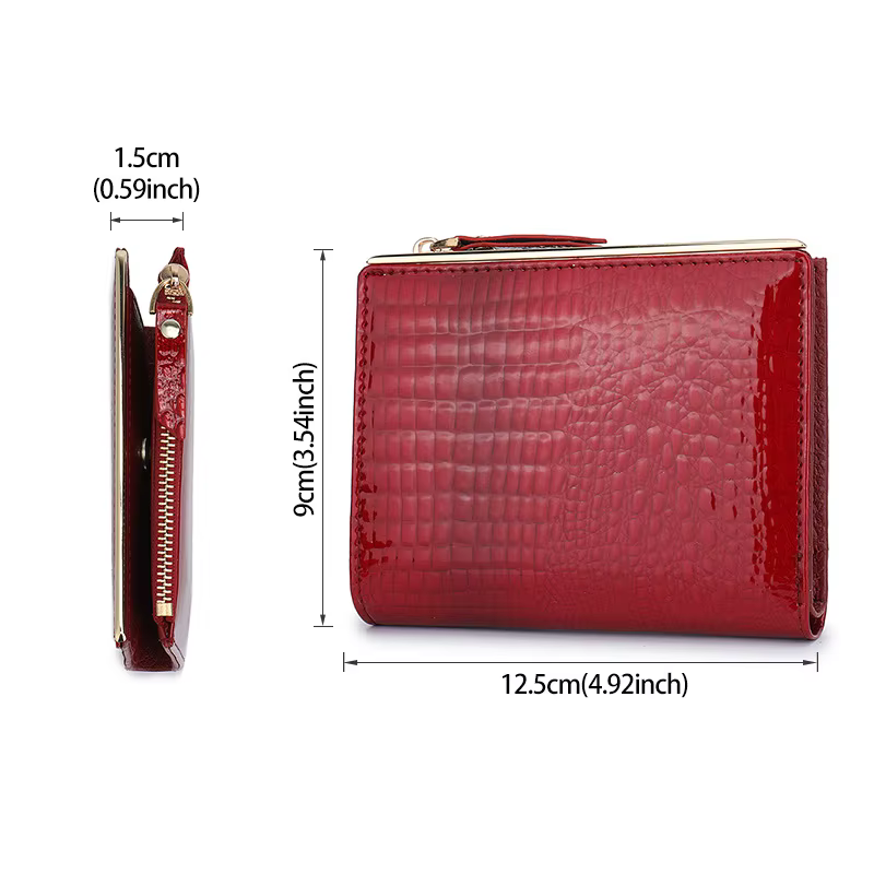 Portefeuille en cuir véritable pour femmes