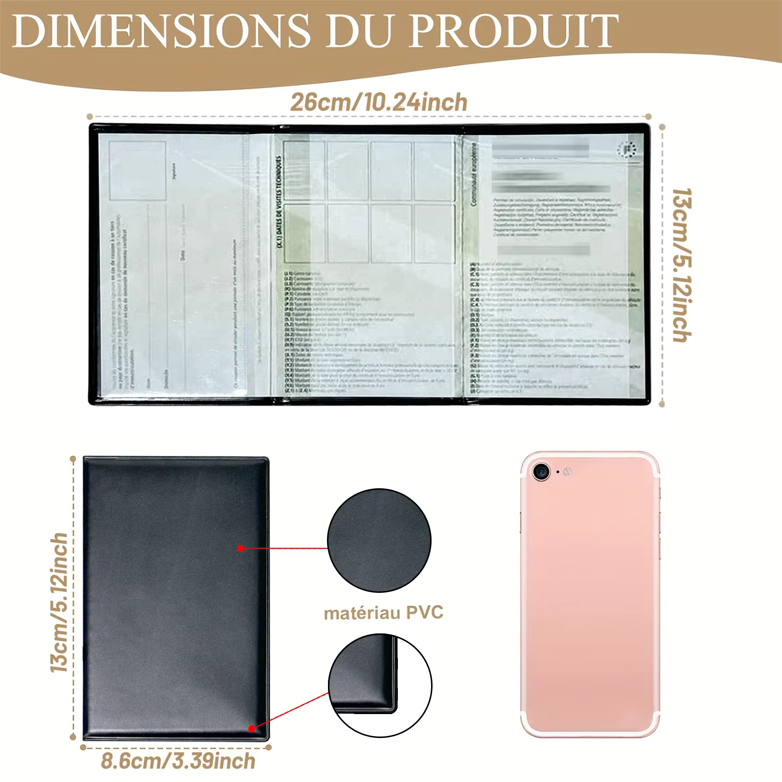 Lot de 1 ou 2 Porte-cartes de immatriculation et d'assurance pour véhicule - Étui transparent en PVC pour documents de plaque d'immatriculation auto/moto
