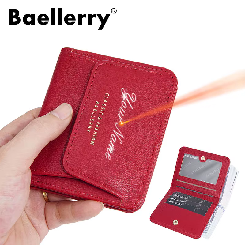 Baellerry nouveau court femmes portefeuilles nom personnalisé monnaie poche marque femme sacs à main grande capacité porte-cartes portefeuille pour les filles