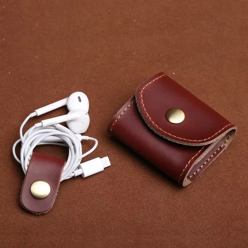 Porte-monnaie vintage en cuir véritable pour femme