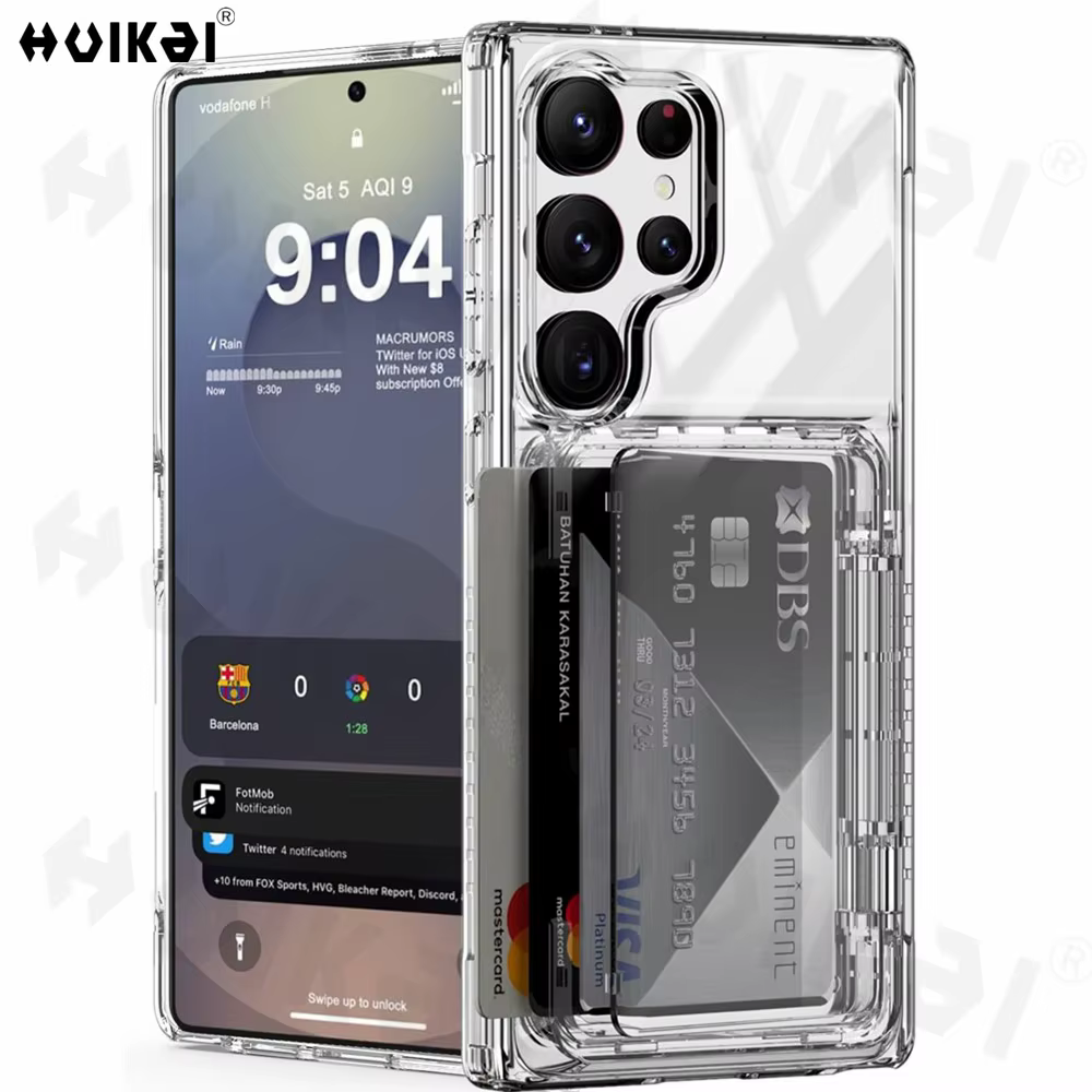 Étui pour Samsung Galaxy S26 Ultra S26 Plus S26 S25 Ultra Portefeuille Porte-cartes Glissière Fente Fine Coque Rigide en PC Protection Robuste