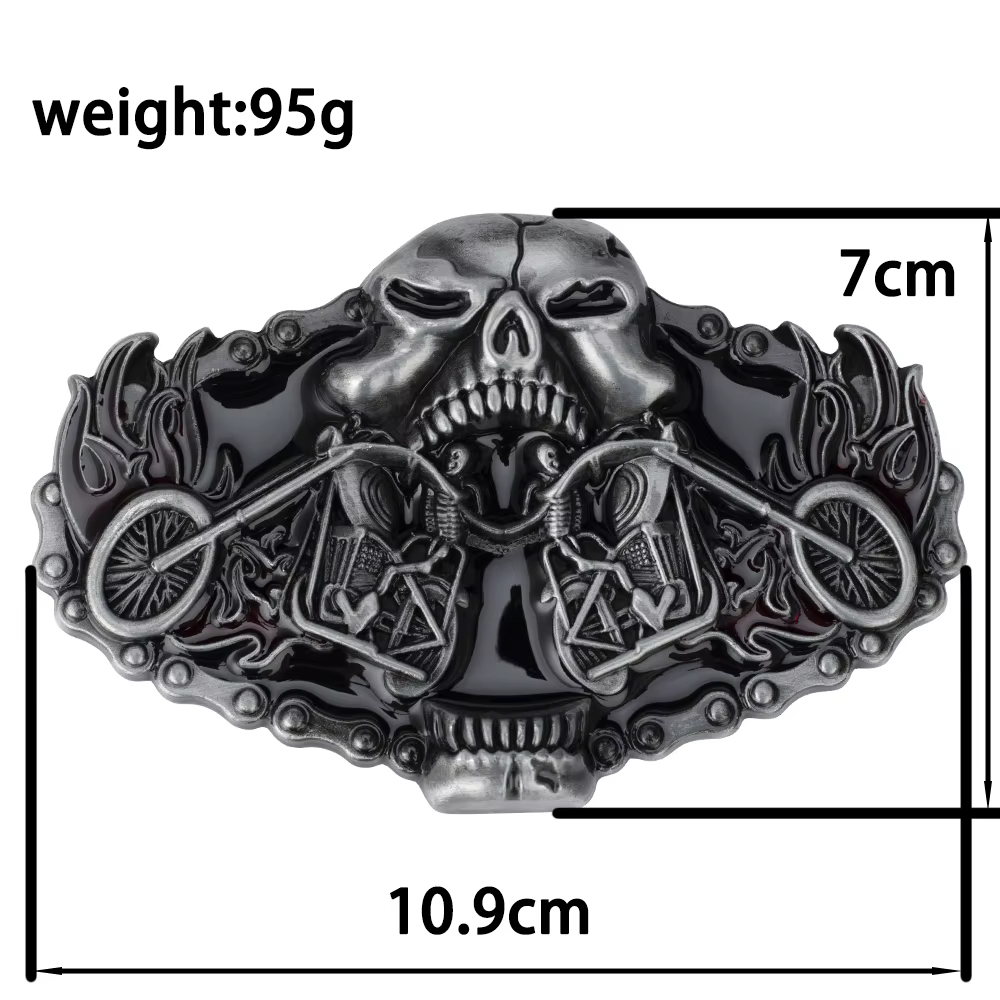 Boucle de ceinture en alliage pour hommes, modèle de moto, Cowboy, largeur 4.0