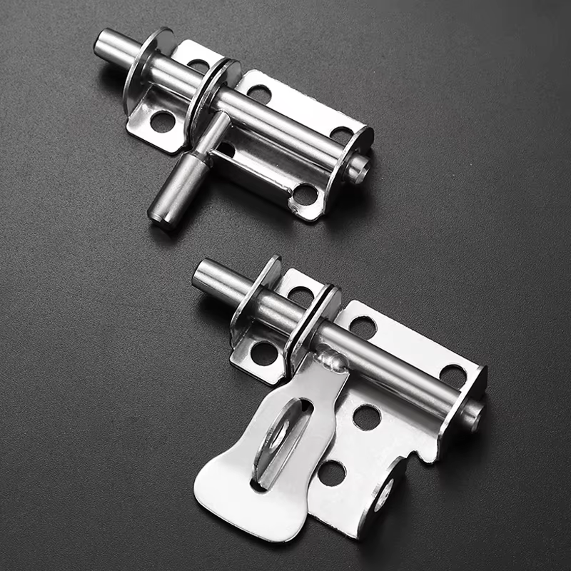 Serrure de porte de salle de bain, loquet coulissant solide, sécurité domestique en acier inoxydable