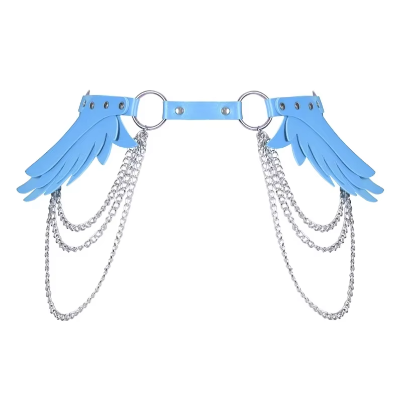 Ceinture en cuir à chaîne multicouche avec ailes d'ange, Sexy et tendance, mode créative, joint de taille, jupes de personnalité, Jeans décoratifs