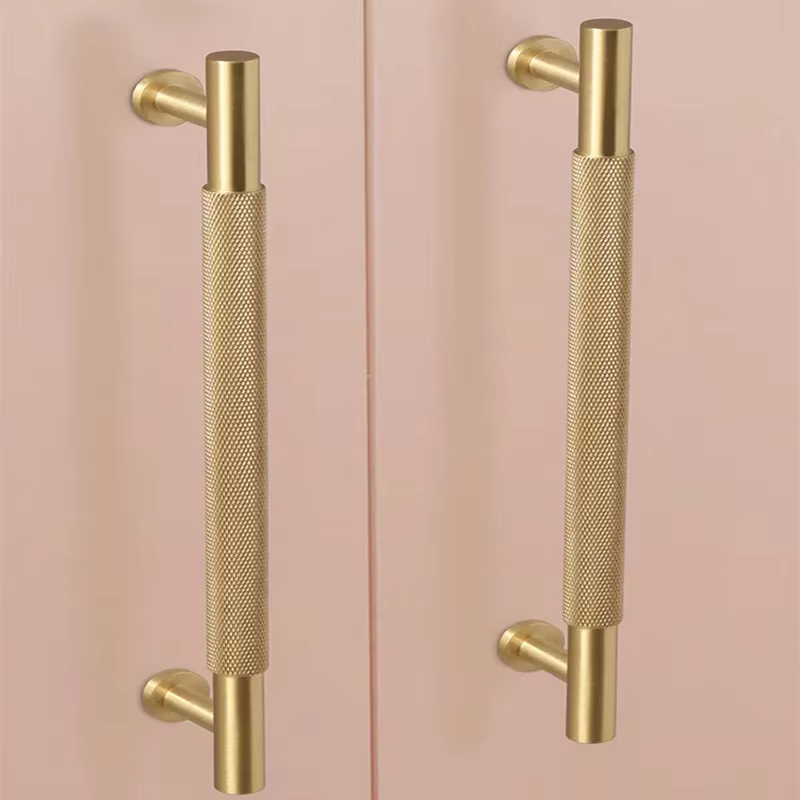Poignée de porte d'armoire en laiton moletée haut de gamme, poignée d'armoire créative, moderne et simple, lumière de porte d'armoire, luxe, nouveau