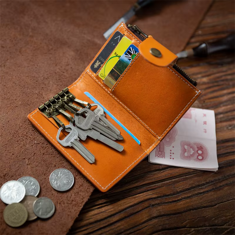 Zency – Mini portefeuille rétro en cuir de vache pour femmes