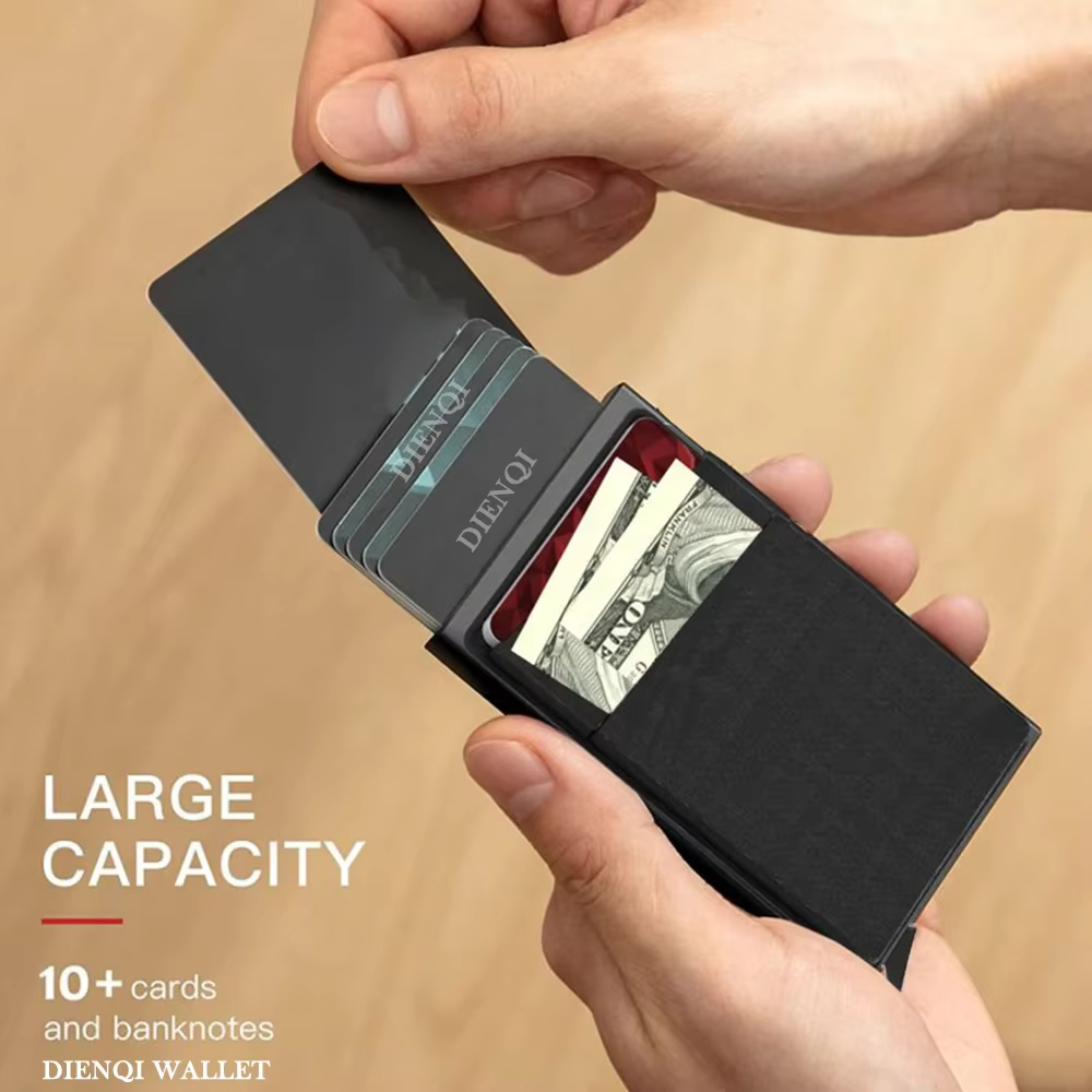 Rfid portefeuille intelligent porte-carte en métal mince
