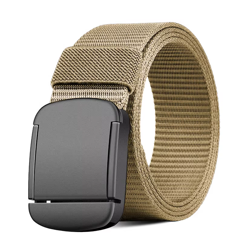Ceinture décontractée pour homme, ceinture en toile à boucle automatique sans métal, ceinture pour jeans homme, adaptée pour les sorties en plein air et le quotidien