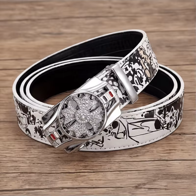 Ceinture automatique à la mode pour hommes avec boucle rotative