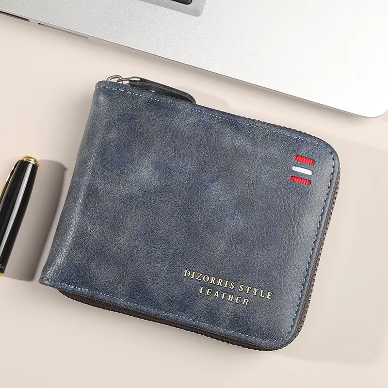 Portefeuille pour hommes version courte 2025 nouvelle couleur unie jeunesse simple trois fois