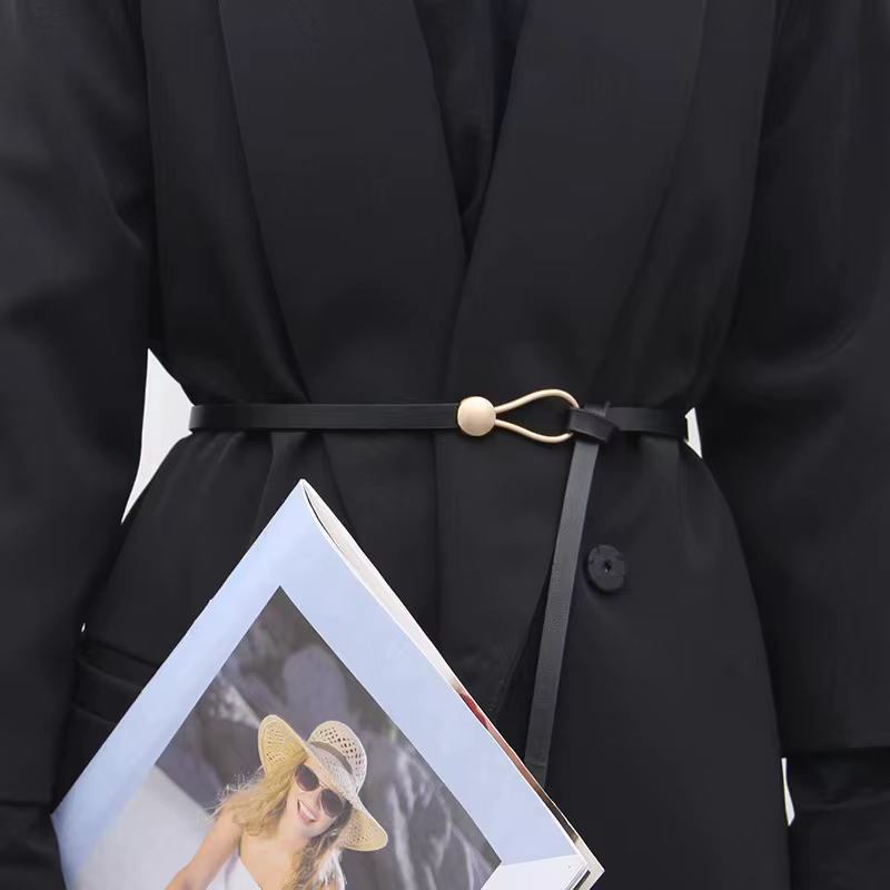 Ceinture femme simple décoration costume manteau avec jupe