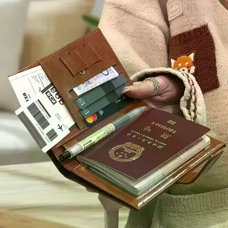 Portefeuille de passeport de voyage pour femmes et hommes