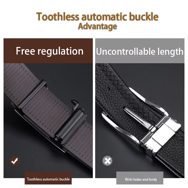 Ceinture européenne en cuir véritable pour hommes