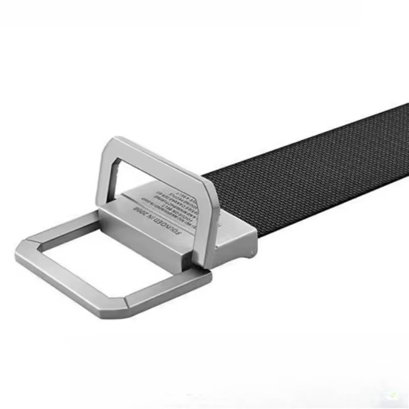 Ceinture de sport décontractée pour hommes et femmes – Boucle métallique automatique, sangle en toile et nylon, idéale pour les étudiants et l'extérieur