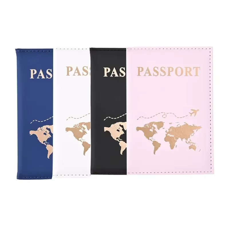 Porte-passeport avec lettre imprimée pour femmes et hommes