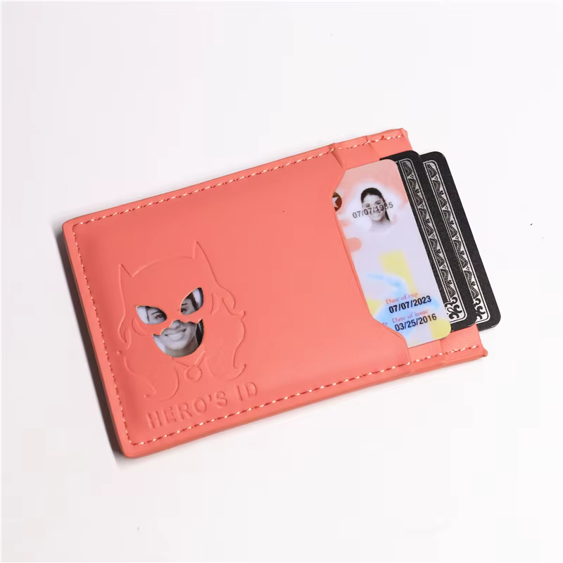 Portefeuille d'identité en cuir PU pour femmes et filles