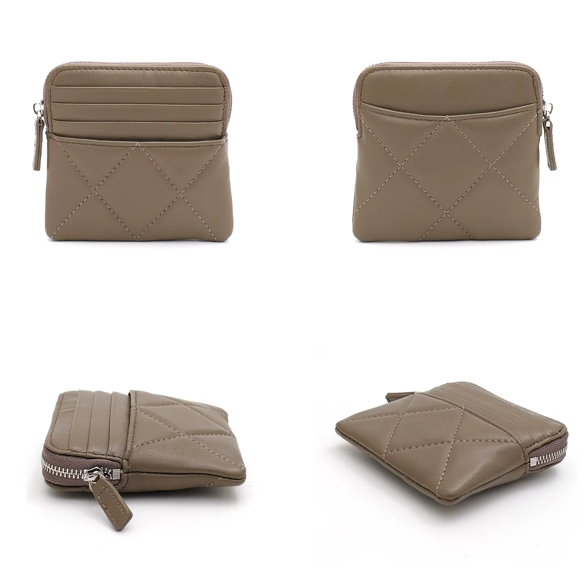SC – petit portefeuille matelassé en peau de mouton pour femmes, porte-cartes multi-fentes, sac d'argent à fermeture éclair, porte-monnaie Portable et polyvalent